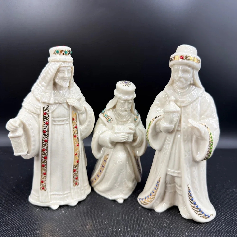 Lenox China‎ Jewels Three Kings Nativity Set Balthazar Gaspar Melchior 1994 NEW